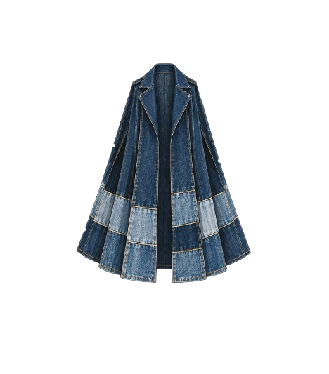 Capa patchwork de denim reutilizado